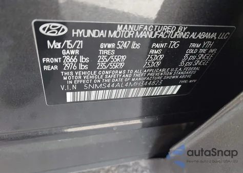 2021 Hyundai Santa Fe Limited from USA, damaged, VIN 5NMS44AL4MH344823